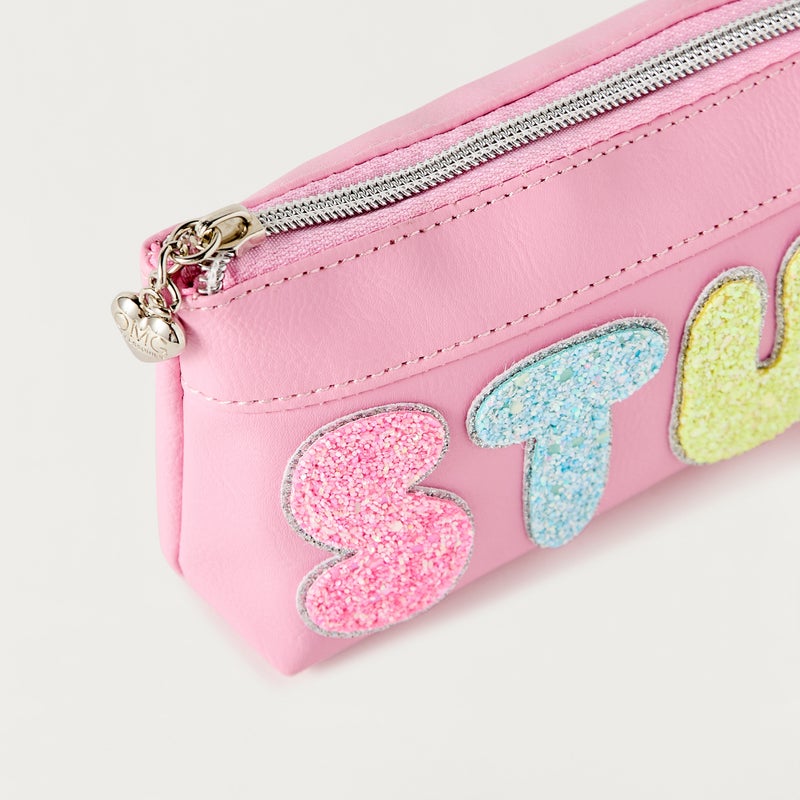 OMG Pouch - Butterfly Diamond - 1Cmprt  (Pvc) Pink \ 3.75X8.50X2.00 - Image 3